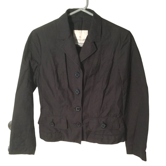 Moncler Women's Black short Suit-style Jacket blazer size small s sm